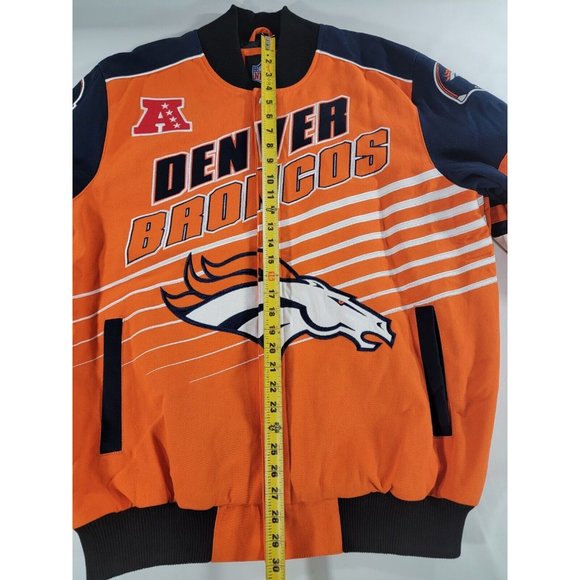 New! NFL Denver Broncos Embroidered Cotton Canvas Varsity Jacket Coat Men Sz XL - Picture 12 of 12